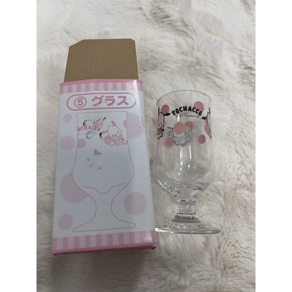 Sanrio Japan Kuji: Pochacco Glass Cup (F7) Pink Chalace Ice Cream 2021